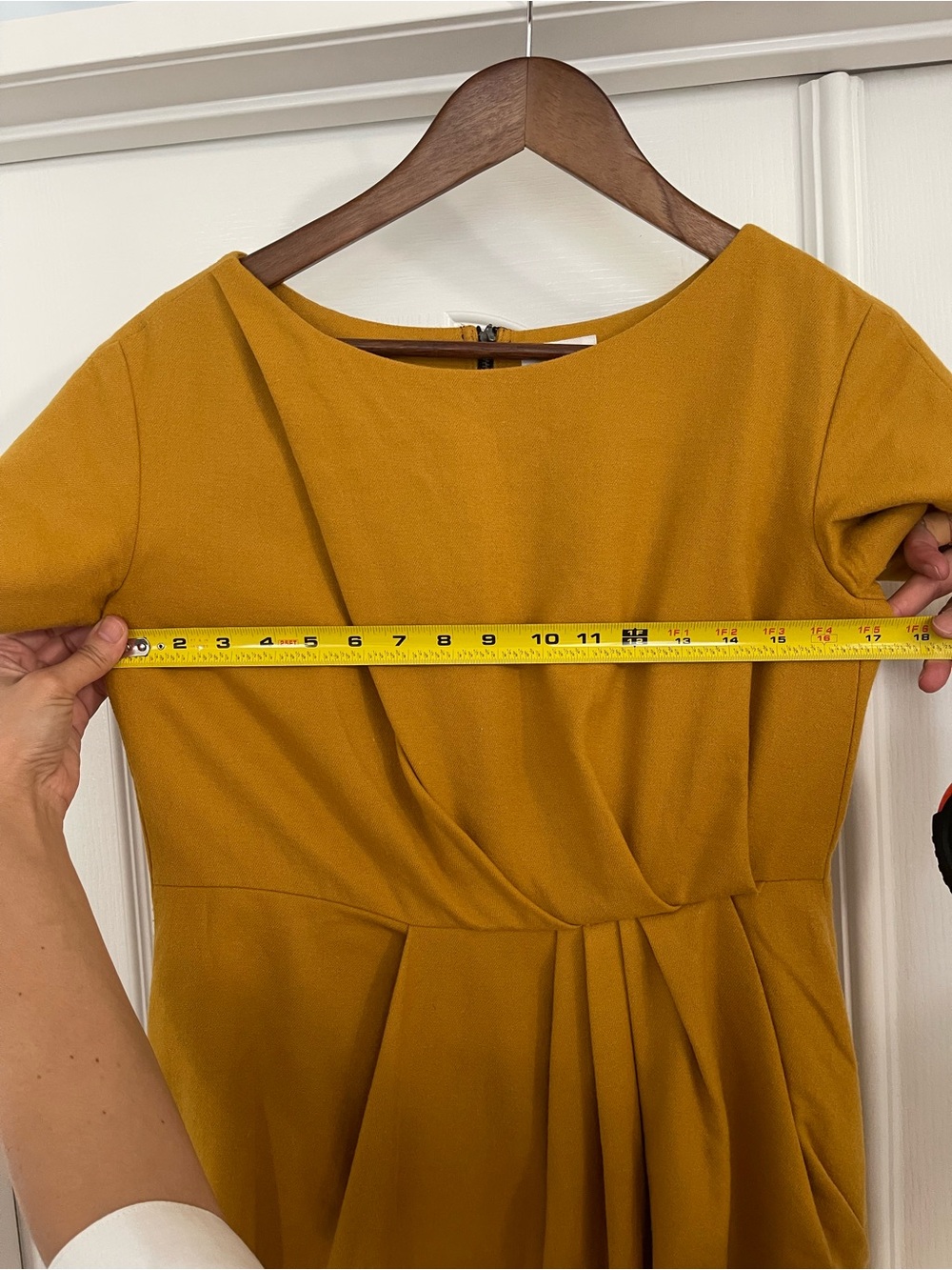 Lanvin en bleu Mustard Short Sleeve mini Dress - Picture 9 of 10